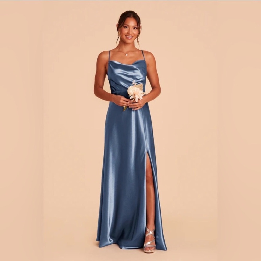 NWT Birdy Grey Lisa Long Satin Maxi Dress in Twilight, Size L